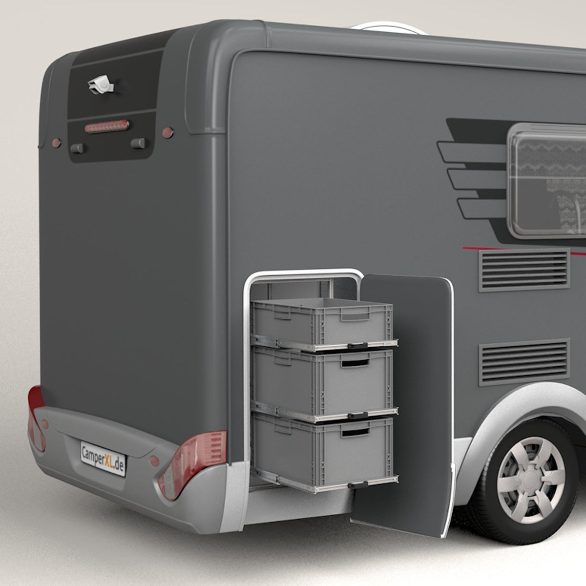 Étagère coulissante pour soute arrière de camping-car