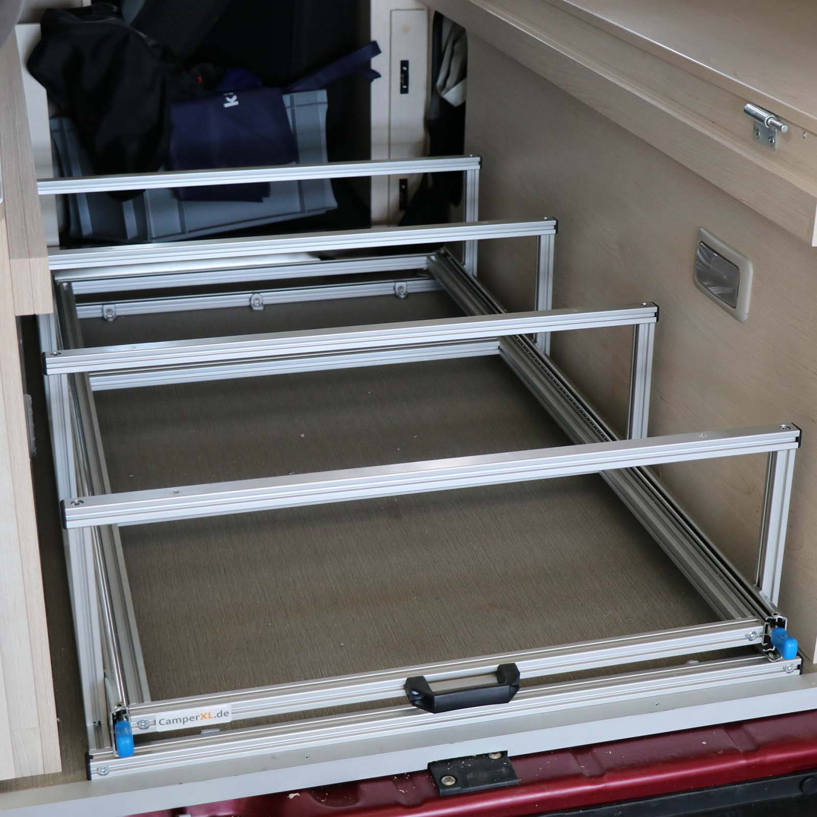 Heckauszug mit Ablage - optimiert für Euroboxen - stabiler und sicherer Transport