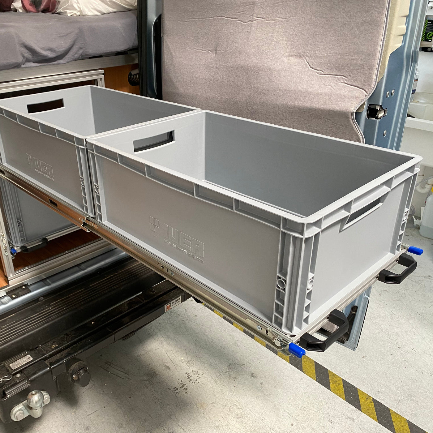 Schwerlastauszug Führungsschienen Detail Pössl 2WIN