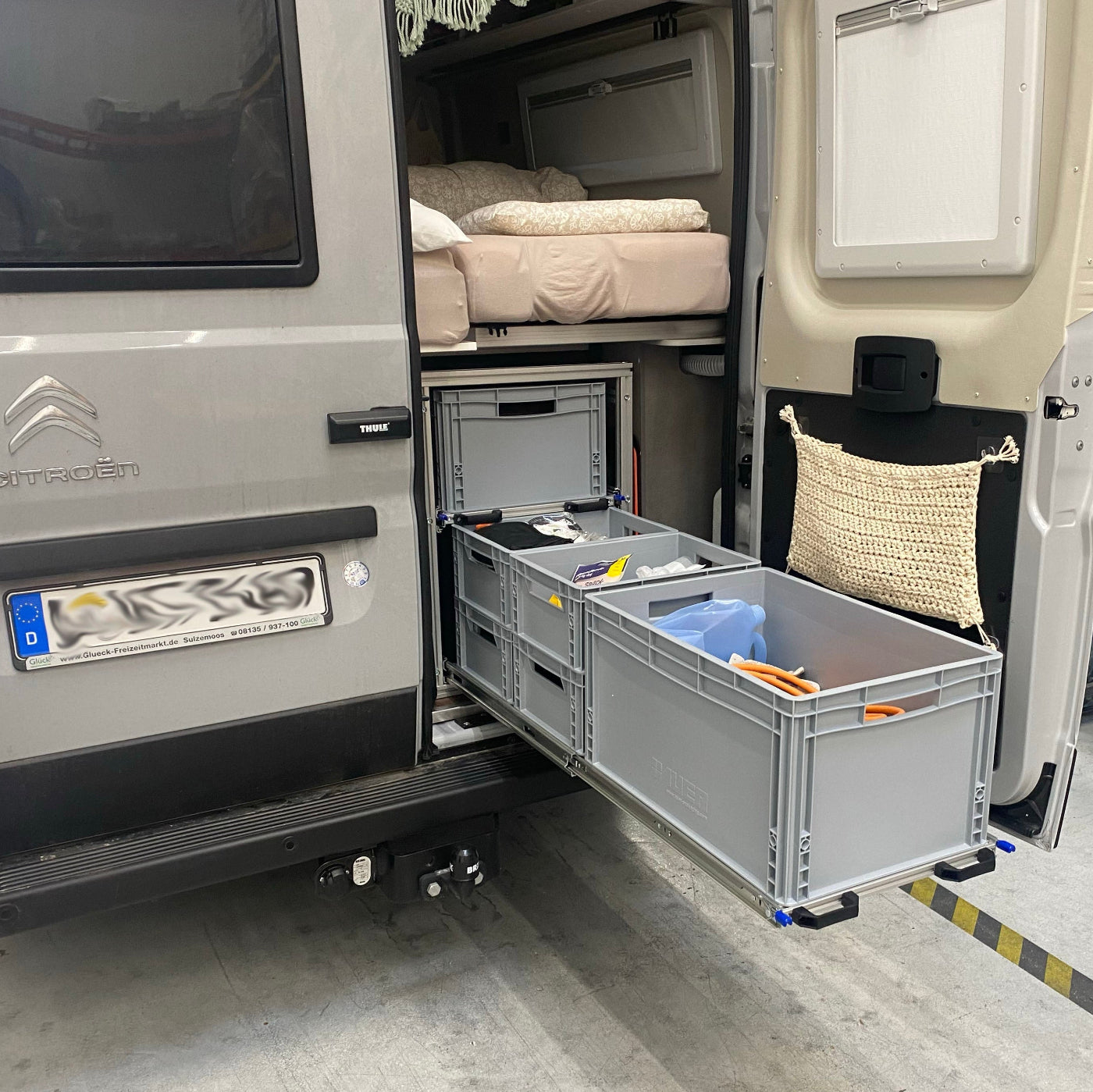 schwerlastauszug camper Heckauszug Pössl Summit SHINE 640 – Eurobox optimiert