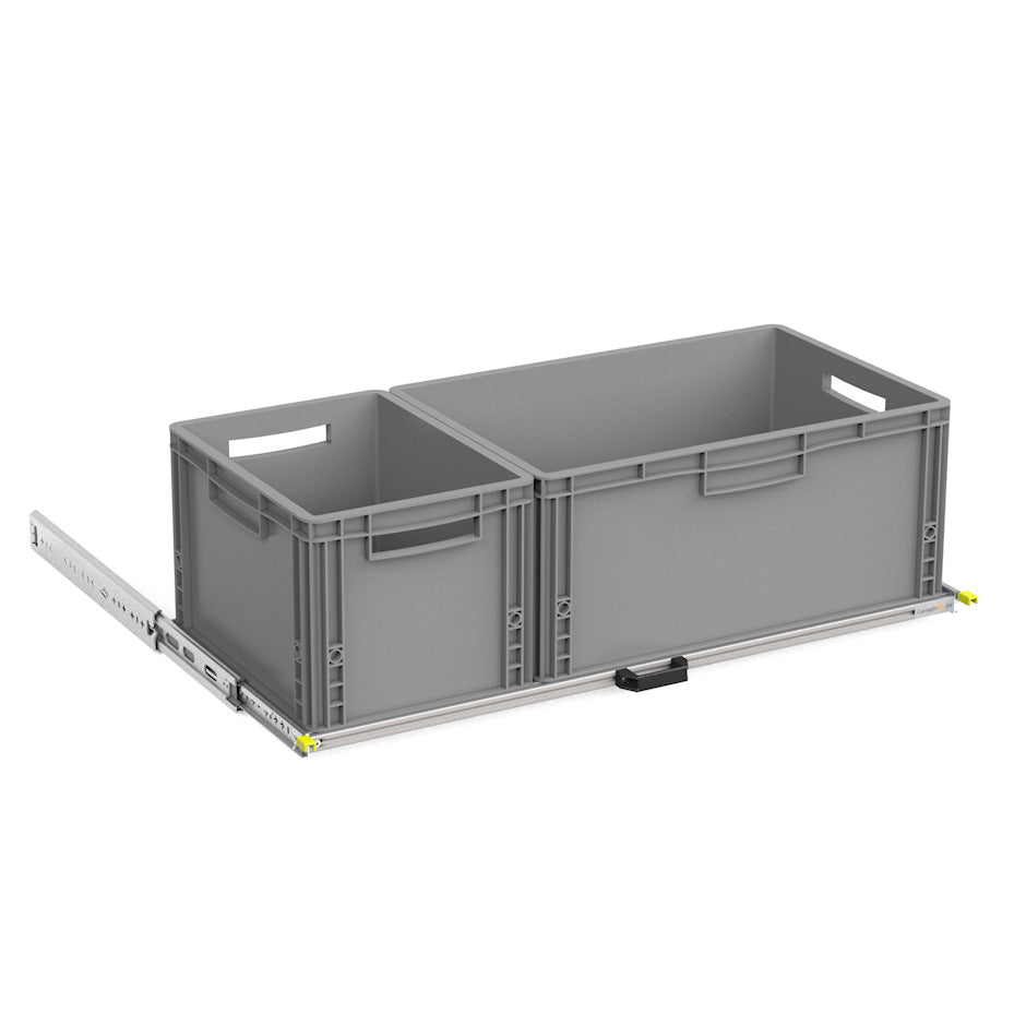 Heckauszug Selbstausbau Van Life DIY Eurobox Camper Wohnmobil Regalbau 40x90