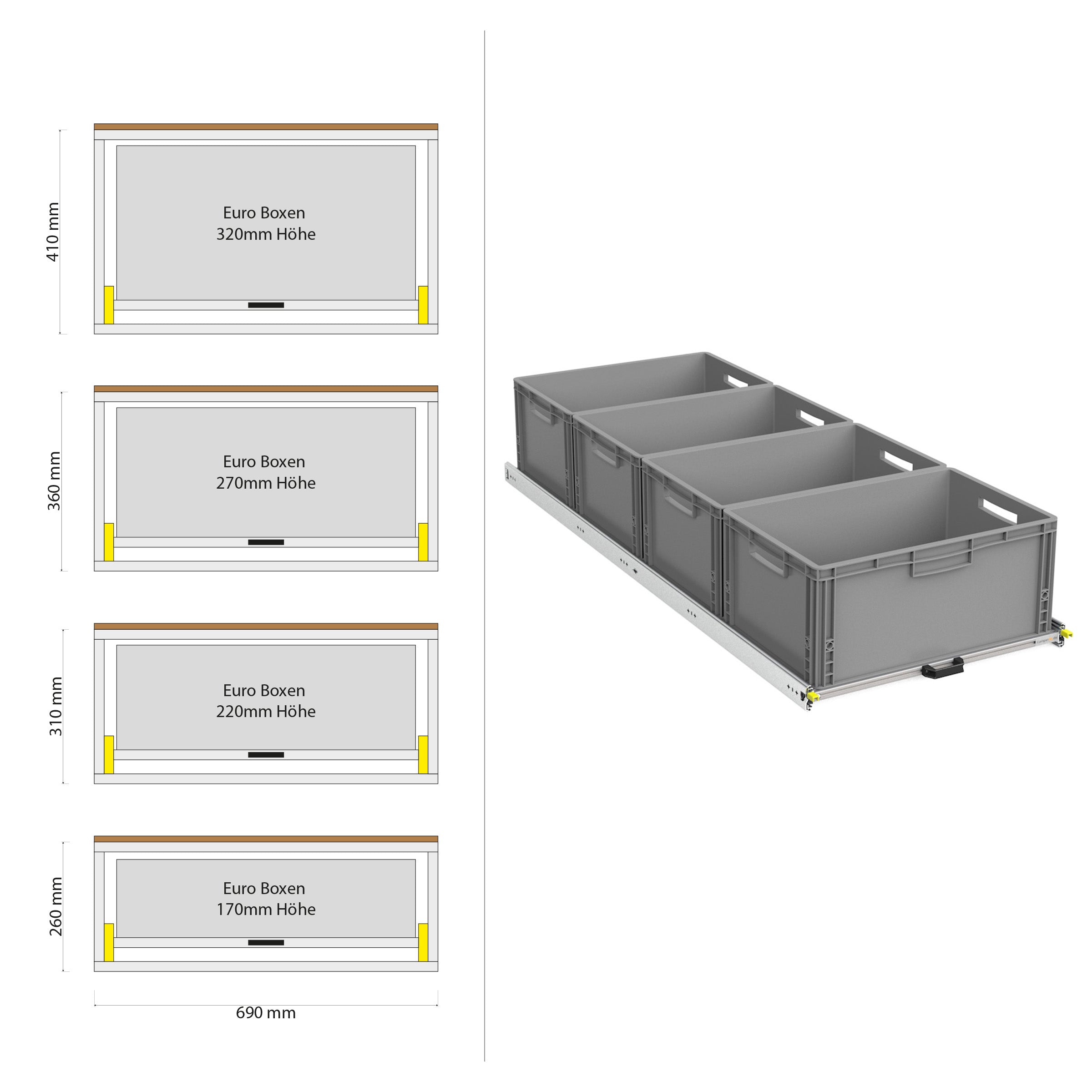Bagudtræk til camper kassevogn med hylde 1200mm x 400mm