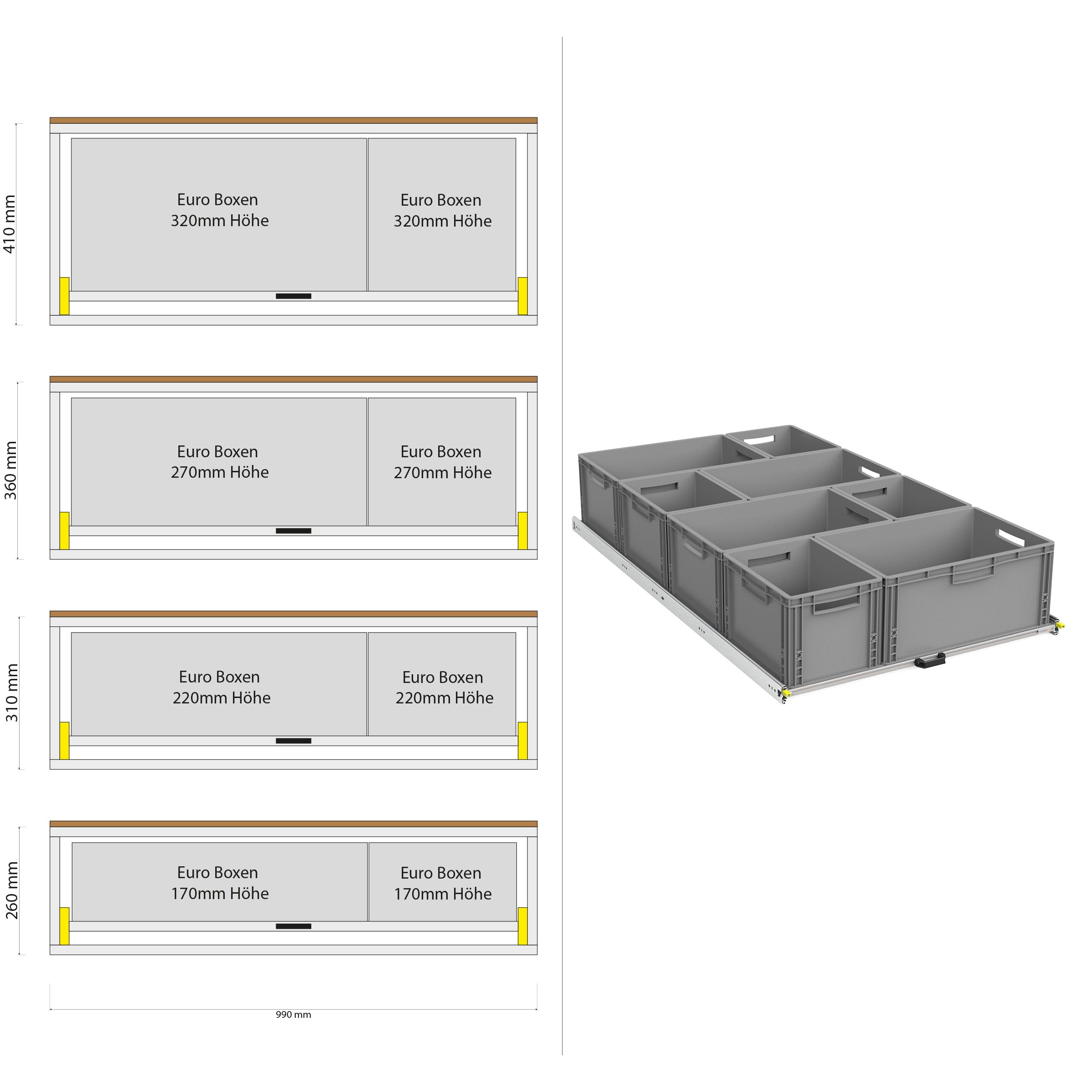 Heckauszug camperbus met plank 1200mm x 400mm