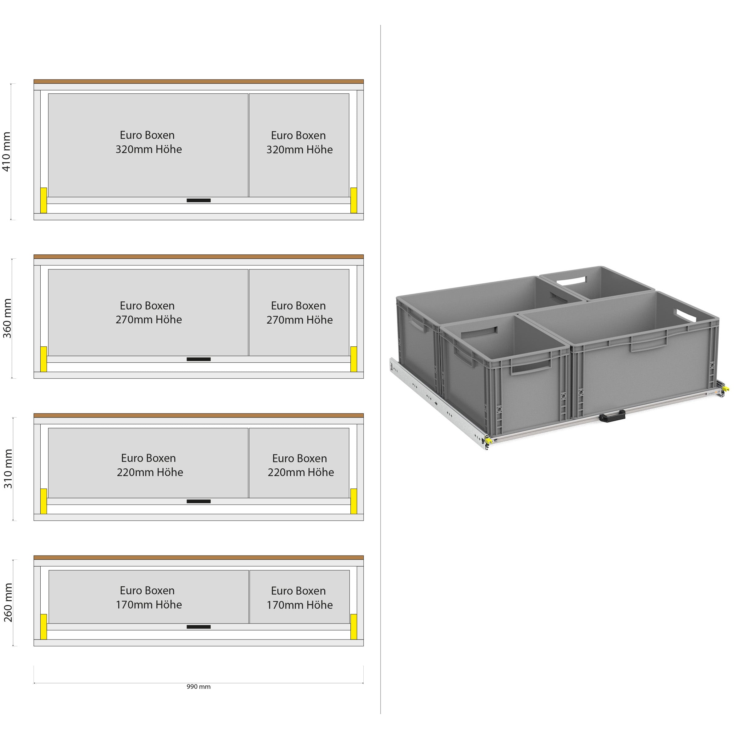 Heckauszug camperbus met plank 1200mm x 400mm