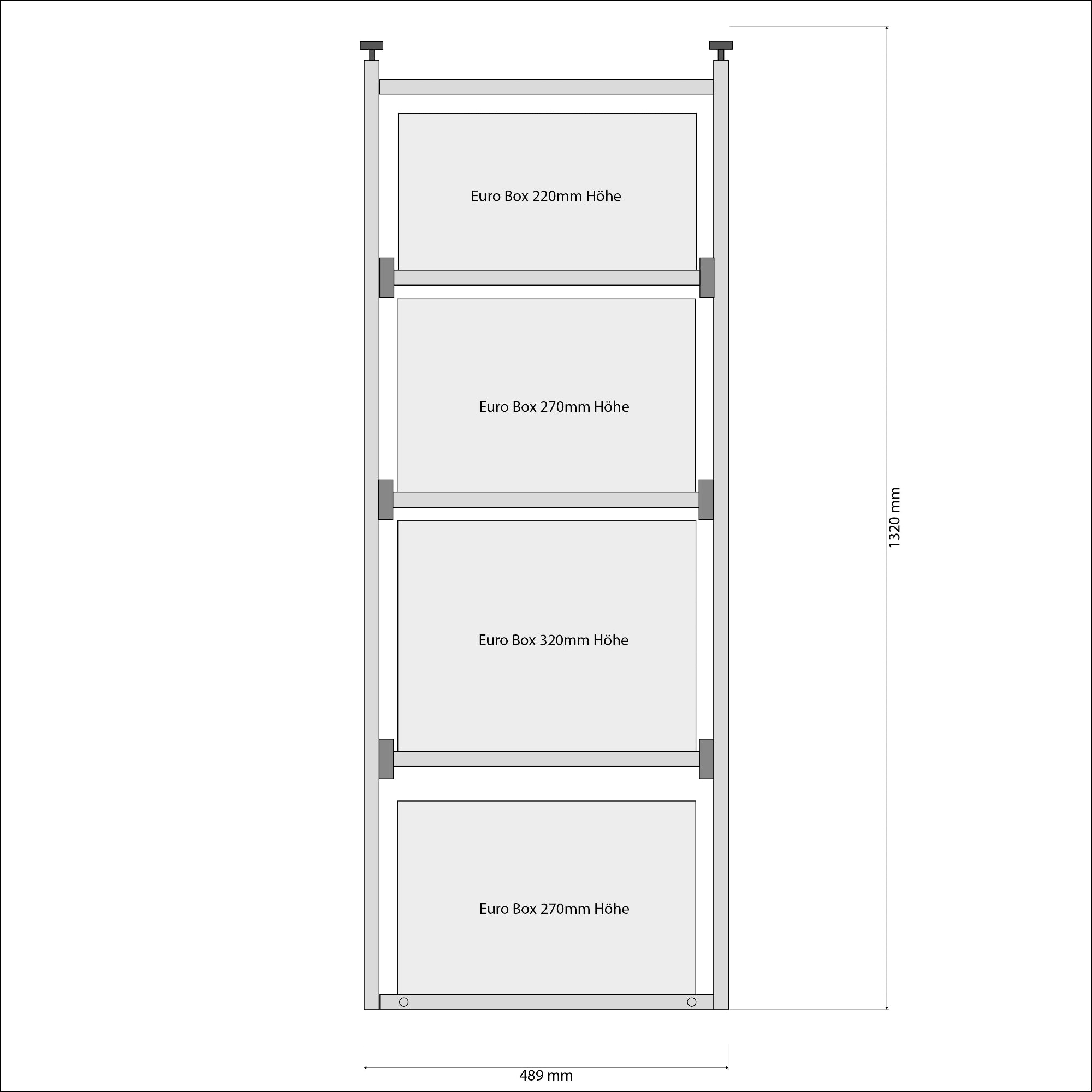 Wohnmobil Regal mit Auszügen für die Heckgarage Hymer B 780